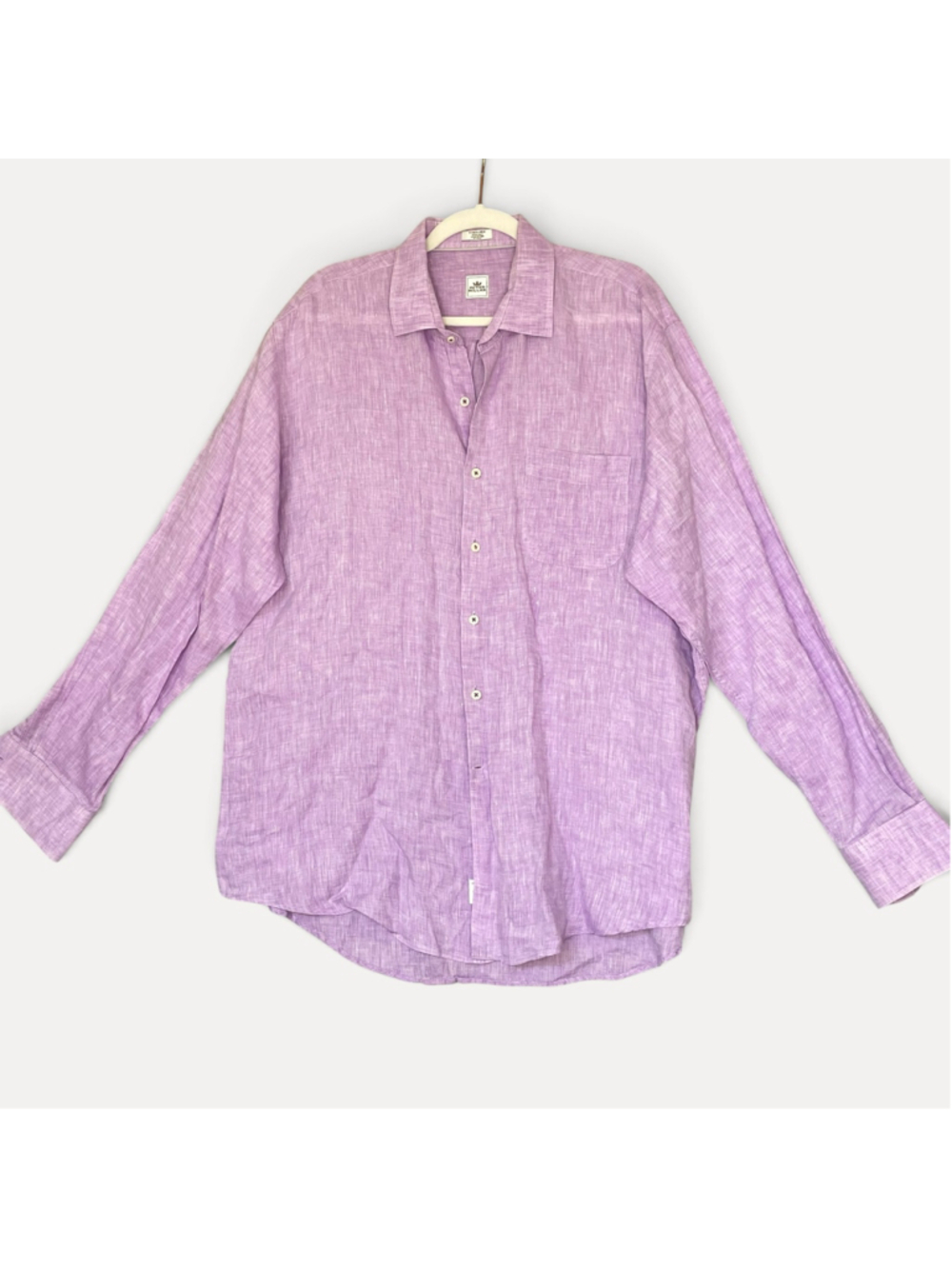 Peter Millar 100% Linen Lavender Button Down Shirt Mens XL